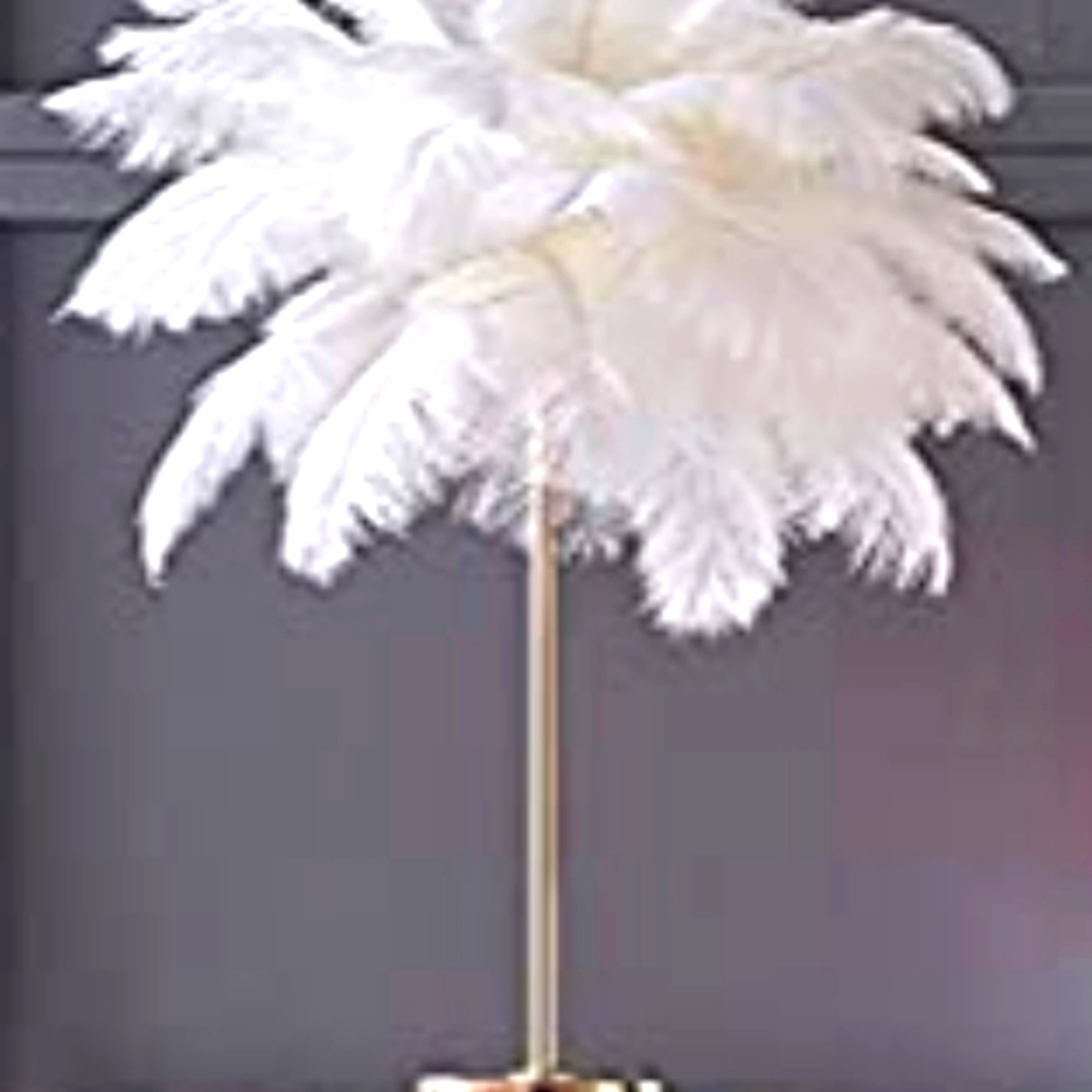 Handcrafted Material Ostrich Feather Light